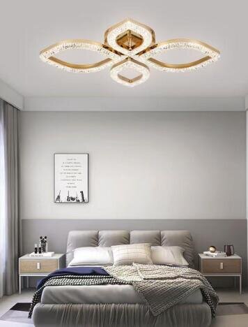 Lustra LED 96W Ceiling Eyes 4 Auriu, LED inclus, 4 surse de iluminare, Telecomanda, Dimabil, Lumina: